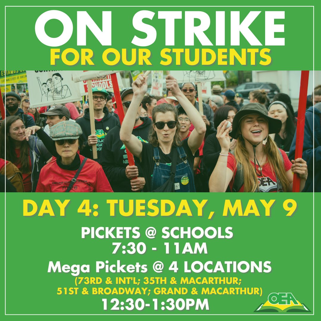 OaklandEA's tweet photo. Our lines held strong today. Educators are committed to bargaining for the schools Oakland students deserve, and until an agreement is reached, we will continue to be on the line for our students. #Unite4OaklandStudents https://t.co/iTLxM7hr8H
