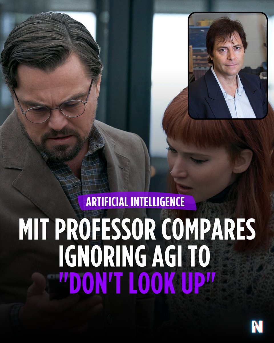 Another day, another person rightfully concerned about AI. 

@Tegmark compared the world's relaxed response to AGI to the satirical climate change movie "Don't Look Up." He believes AGI is a more pressing issue than #climatechange.⁠

Read More 👉 l.nexbites.com/sE3rlU
