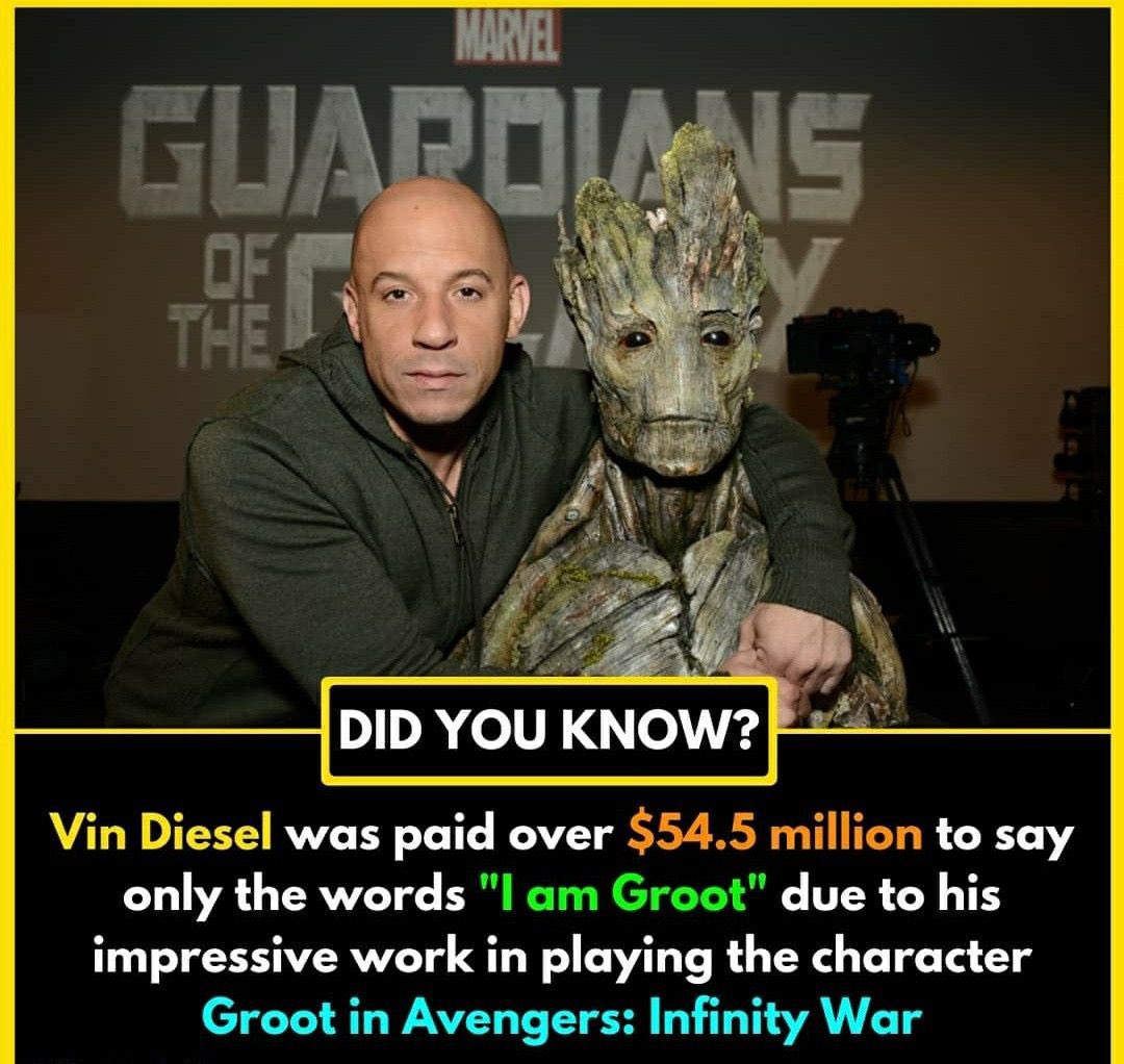 melisamarzo's tweet image. Imagine getting paid $54.5 million for saying “I am Groot” 😳