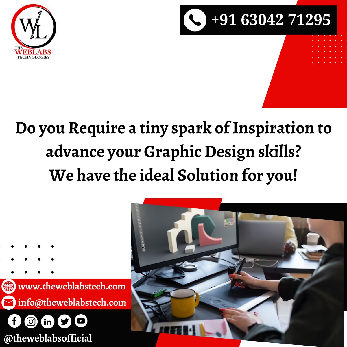 TheWebLabsTech's tweet photo. Do you Require a tiny spark of Inspiration to advance your #Graphic Design skills? We have the ideal Solution for you!
Contact Us:
📷+91 63042 71295
📷https://t.co/KJqO65MxB3
📷 info@weblabstech.com
#theweblabstech #guntur #socialmedia #digitalmarketing #theweblabstechnologies https://t.co/TO5ggf0EFh