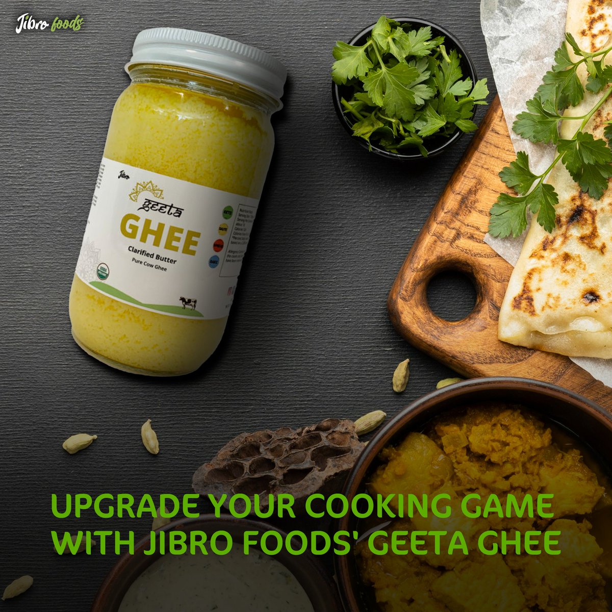 Indulge in the goodness of cultured organic ghee with Jibro Foods 🧡

From homemade parathas to delectable desserts, Jibro Foods' Geeta Ghee adds a distinct richness to your meals. Buy it online now!

#jibrofoods #geetaghee #ghee #gheebutter #gheebenefits #organicghee #cowghee
