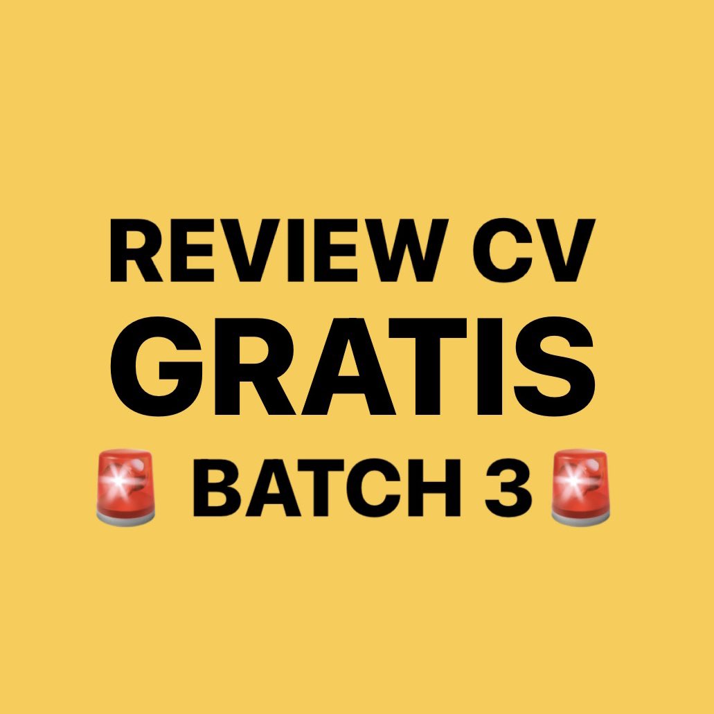 DeallsJobs's tweet photo. 🚨#ReviewCVGratis dari Dealls 🚨

Hari selasa, waktunya #ReviewCVGratis dari Dealls Batch 3! Yeay 🥳

Caranya gampang banget, cek di bawah 👇🏻 https://t.co/d0giuIbRno