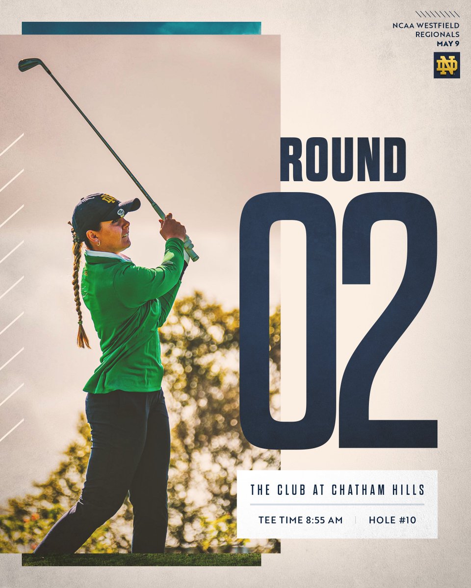 Lauren Beaudreau's second round at NCAA Regionals is on the way!

📊 results.golfstat.com/public/leaderb…

#GoIrish☘️