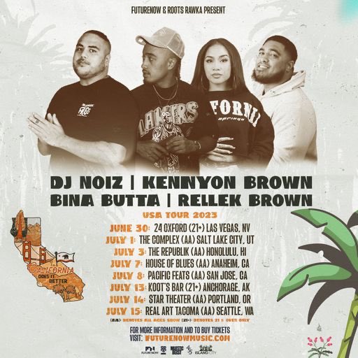 rootsrawka's tweet photo. We on again! DJ Noiz, Kennyon Brown, Bina Butta and Rellek Brown USA SUMMER TOUR 2023!! Tap in! Tickets at https://t.co/nlzQkksYx2 #teampoly #tonga #samoa #fiji #tahiti #hawaii #tongans #samoans #uce #uso #toko #teine #taahine #islanders #southpacific https://t.co/8AWo5dv9nk