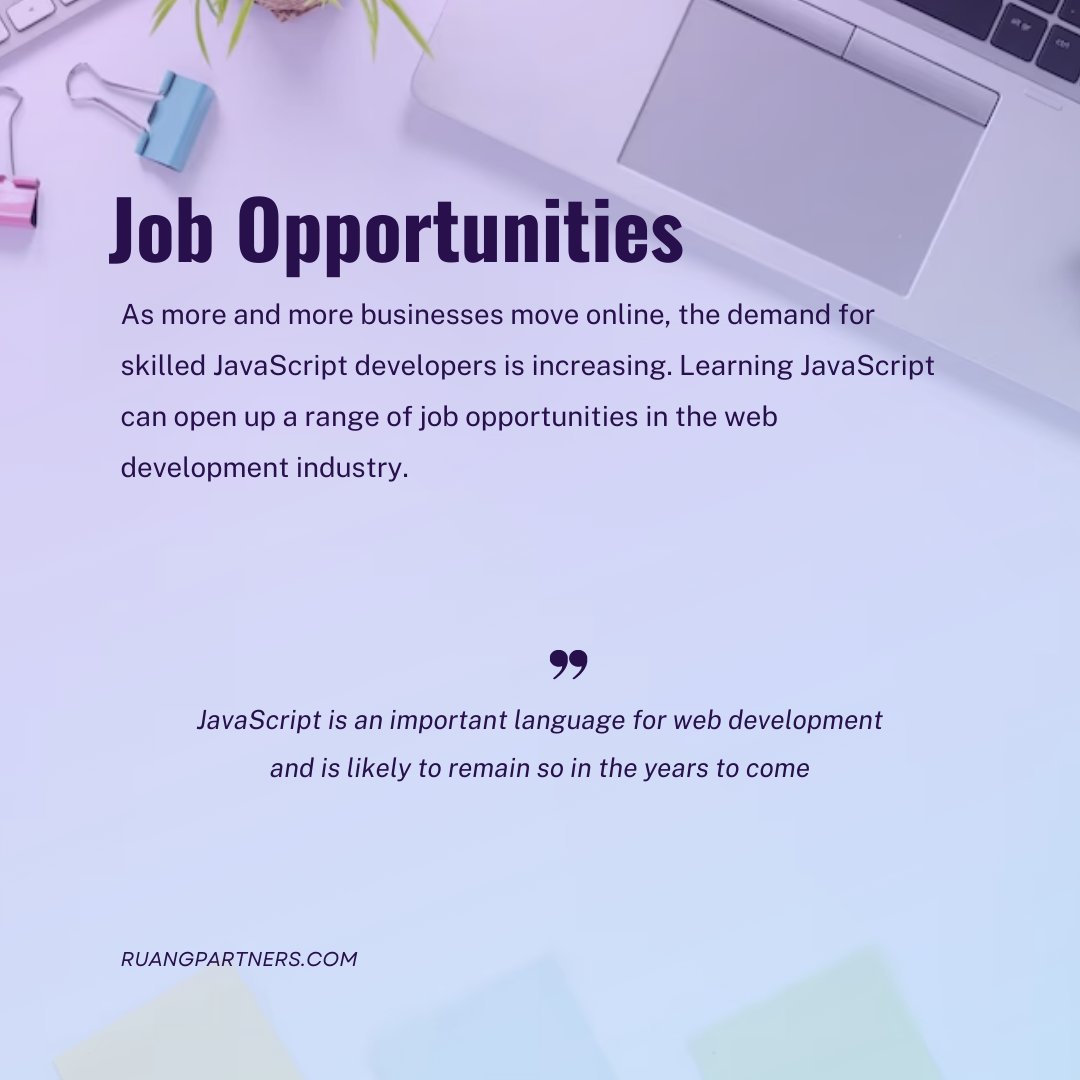 JavaScript has been around since 1995, which makes it pretty old as far as programming languages go. But it's still extremely popular today because it makes developing apps easier than ever before.

#people #opportunities #programming #javascript