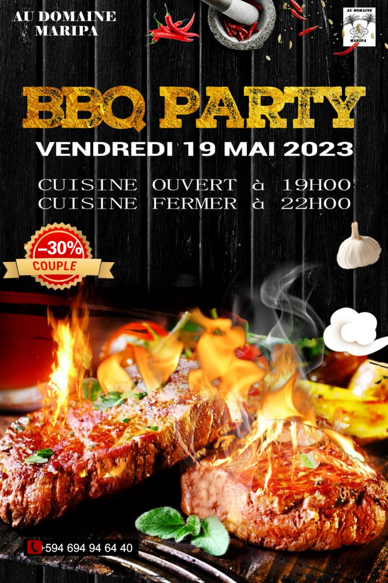 Ruben_Atanso's tweet photo. #AuDomaineMaripa
Bonjour à tous ⏳
Depuis quelques mois le Bar &amp; Restaurant asso *Au Domaine Maripa* 🥗 Avait fermé ses portes.

Le Vendredi 19 Mai 2023, nous vous invitons à venir nous soutenir.

Ambiance Garantie 💃🏾🕺🏽
🪄📀📀📀
Aidez nous à partager dans vos réseaux 😉 https://t.co/cAPDQR97cK