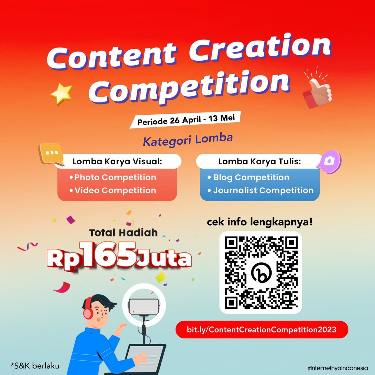 Kamu Konten Kreator?
Suka bikin konten yang kreatif?

Yuk ikutan Content Creation Competition 2023.

Bagikan ide-ide kreatifmu dan menangkan hadiah total senilai 165 Juta Rupiah!

Selengkapnya hanya di bit.ly/ContentCreatio…

<a href="/kompasiana/">Kompasiana</a>