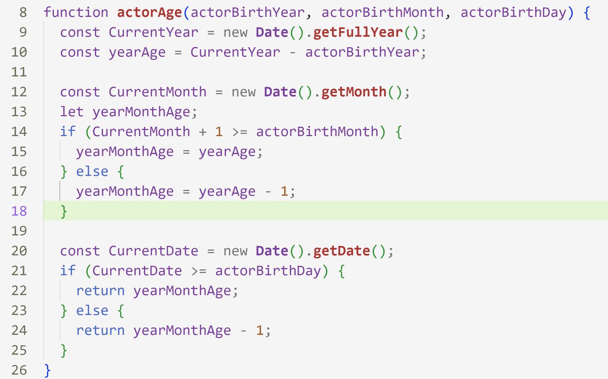 SeaFilmz's tweet image. Day 5 of #10DayWebBuild 
- Created a function to get an actor&apos;s age from their birthday
#Code
