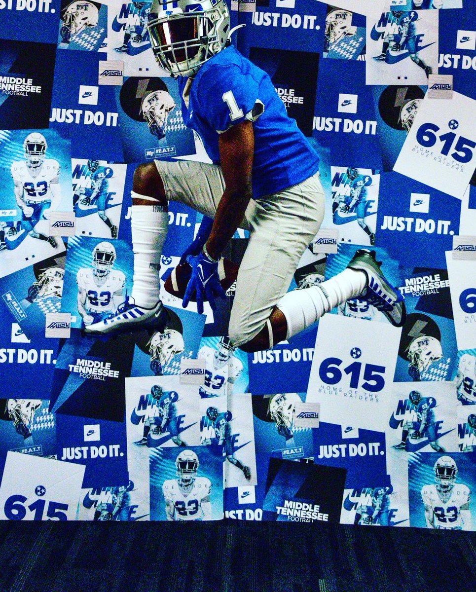 KJSTEWART03's tweet photo. #AGTG I want to Thank @CoachStock @CoachWoodley_MT @coachdmstewart    @MT_FB for this opportunity!#BlueRaiders🔵⚪️ https://t.co/6G0jBnkQM8