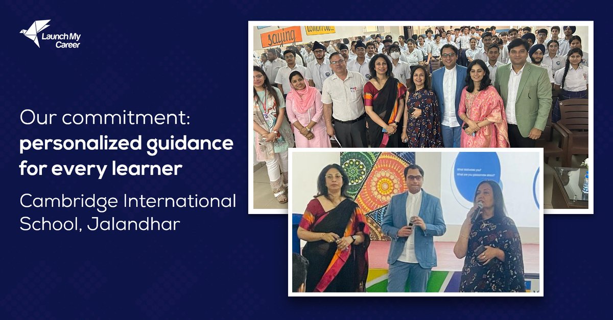 Every learner is different and will have a unique career journey. That's why personalized guidance is our priority. At Cambridge International School, Jalandhar, our experts also conducted 1:1 sessions with students and parents to provide them tailored advice and support.