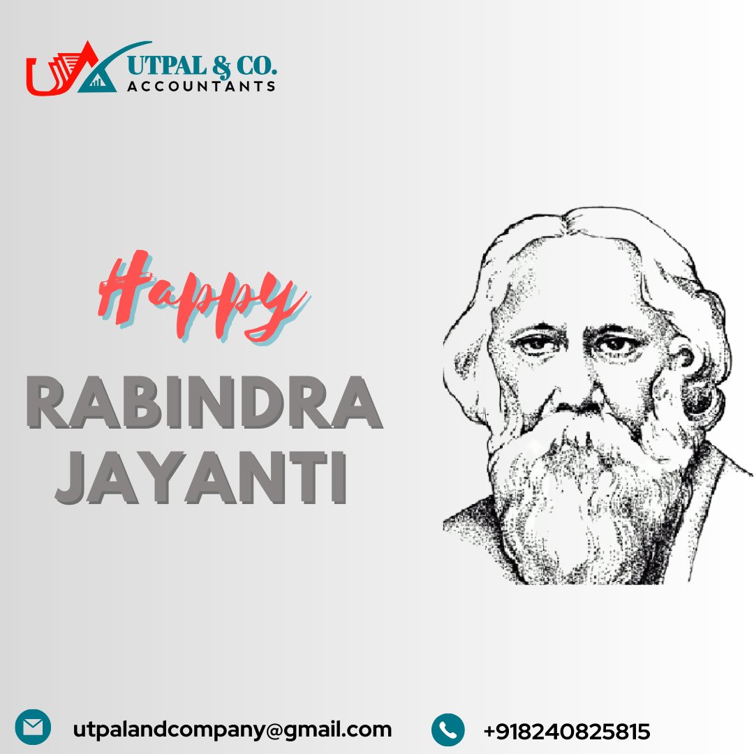 Remembering the literary giant on his birth anniversary. Happy Rabindra Jayanti! 📚
#RabindraJayanti #Tagore #literature #bengaliculture #utpalcoaccountants #accountancy