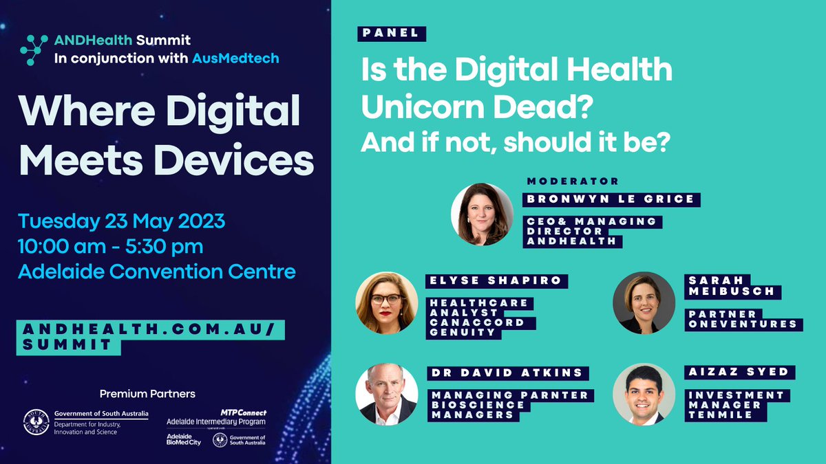 ANDHealth (@andhealthau) on Twitter photo Can the #digitalhealth investment boom continue in this post-pandemic world? Hear from the experts at our upcoming ‘Where Digital Meets Devices’ Summit!
Register now: loom.ly/b1Uk9tc
Tue 23 May | 10:00 am – 5:30 pm | <a href="/AdelaideCC/">Adelaide Convention Centre</a>
#AusMedtech2023 @DIIS_SA <a href="/MTPConnect_AUS/">MTPConnect</a> Can the #digitalhealth investment boom continue in this post-pandemic world? Hear from the experts at our upcoming ‘Where Digital Meets Devices’ Summit!
Register now: loom.ly/b1Uk9tc
Tue 23 May | 10:00 am – 5:30 pm | <a href="/AdelaideCC/">Adelaide Convention Centre</a>
#AusMedtech2023 @DIIS_SA <a href="/MTPConnect_AUS/">MTPConnect</a>