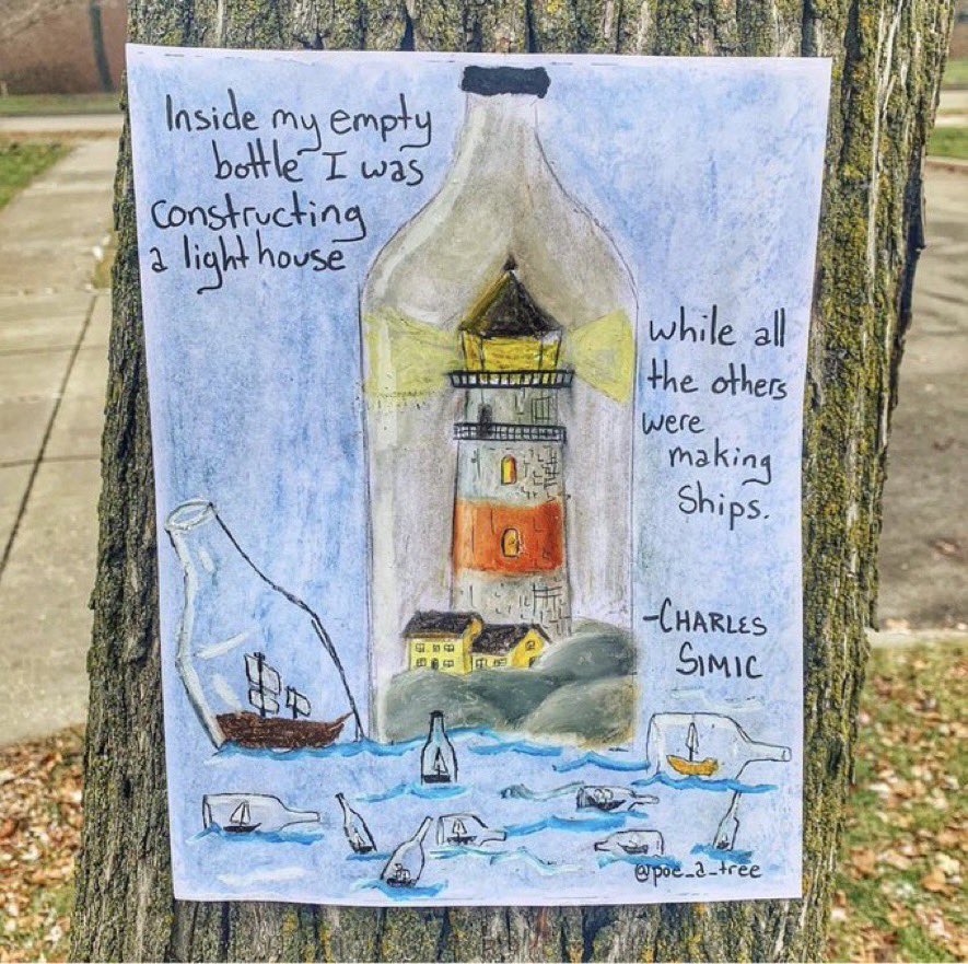 holdengraber's tweet image. “Inside my empty bottle I was constructing a lighthouse while all others were making ships.”
   ~ Charles Simic
 Born on this day, in 1938

thanks to @poe_a_tree