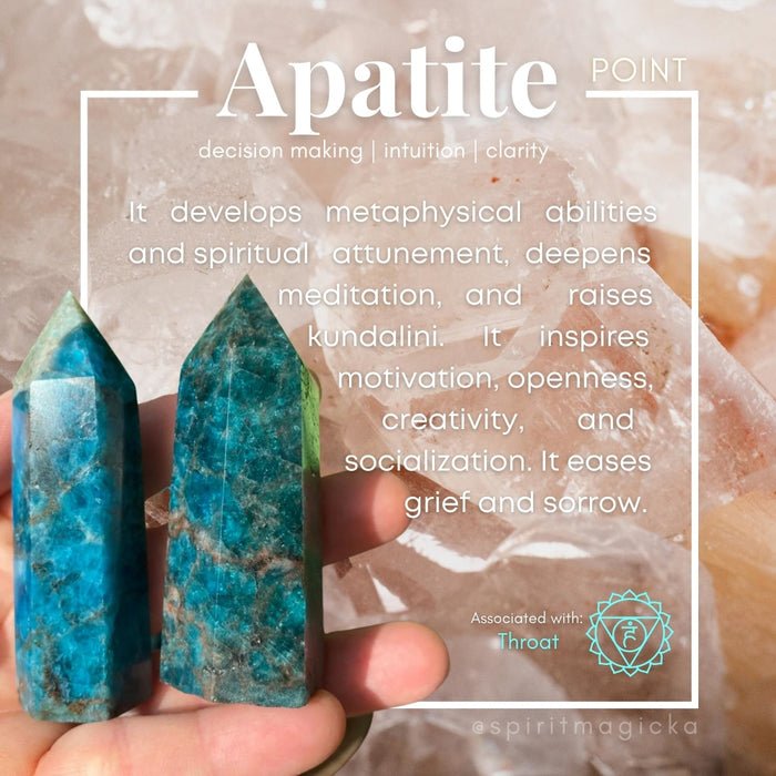 JewelryBKShop's tweet photo. WHAT IS APATITE? Blue Apatite is a naturally bright, well saturated electric blue to blue green colored stone. Apatite is found in igneous, sedimentary and metamorphic rocks.  

Read more by clicking the link below.

https://t.co/KXwyMBNAON 
#crystals #gemstones #apatite #wands https://t.co/3NxHPq9ooO