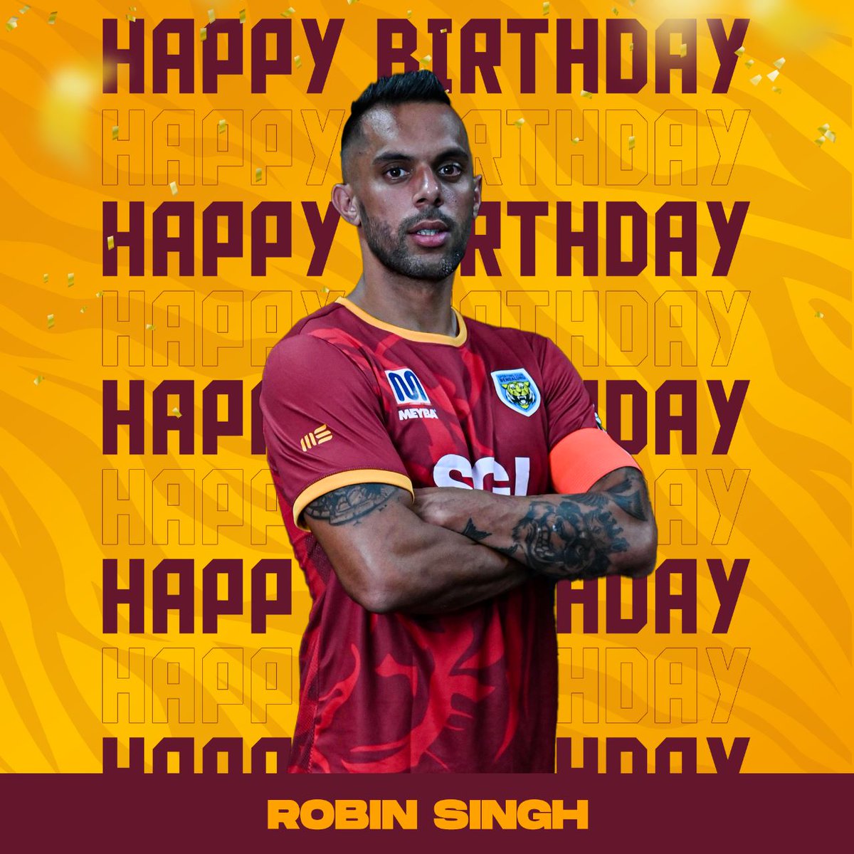 Wishing a very happy birthday to our India International, our #GoldenTiger @robin_singh_23 

#SportingClubBengaluru #SCB #indianfootball