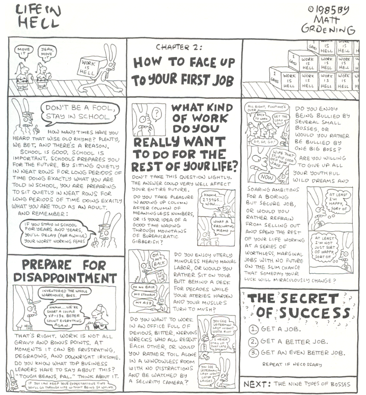 LifeInHellStrip's tweet photo. Work Is Hell, Chapter 2: How To Face Up To Your First Job, 1985 https://t.co/XwvyqggeYc