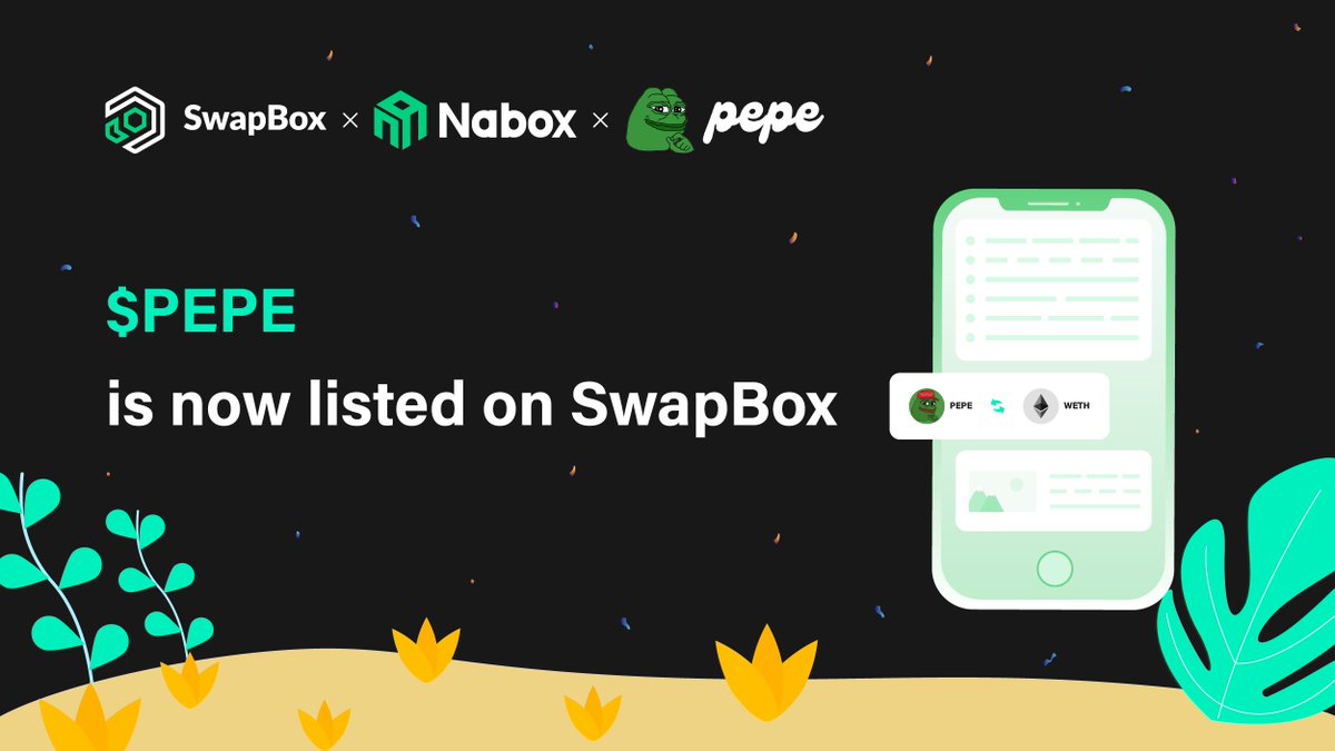 naboxwallet's tweet photo. 🐸$PEPE is listed on SwapBox🐸

1⃣️Enter SwapBox (https://t.co/zNP4XHb5Nq)
2⃣️Set network to #Ethereum then enjoy the swap

🤔Do you think @pepecoineth is the leading #memecoin now?

#PEPE #SwapBox #MemeCoinSeason https://t.co/TBRR9TdBB6