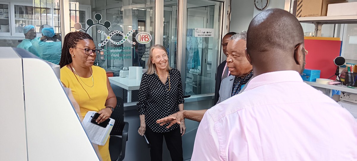 Pathogen Genomic Lab - INRB (@labgenpath) on Twitter photo Accompanied by <a href="/MTamfum/">Muyembe Tamfum</a> and, <a href="/PlacideMbala/">Placide Mbala</a> the ambassador of <a href="/USEmbKinshasa/">U.S. Embassy Kinshasa</a>, <a href="/USAmbDRC/">Ambassadeur Lucy Tamlyn</a> visited on May 8, 2023 <a href="/labgenpath/">Pathogen Genomic Lab - INRB</a> to get an idea of its sequencing capacity. Accompanied by <a href="/MTamfum/">Muyembe Tamfum</a> and, <a href="/PlacideMbala/">Placide Mbala</a> the ambassador of <a href="/USEmbKinshasa/">U.S. Embassy Kinshasa</a>, <a href="/USAmbDRC/">Ambassadeur Lucy Tamlyn</a> visited on May 8, 2023 <a href="/labgenpath/">Pathogen Genomic Lab - INRB</a> to get an idea of its sequencing capacity.