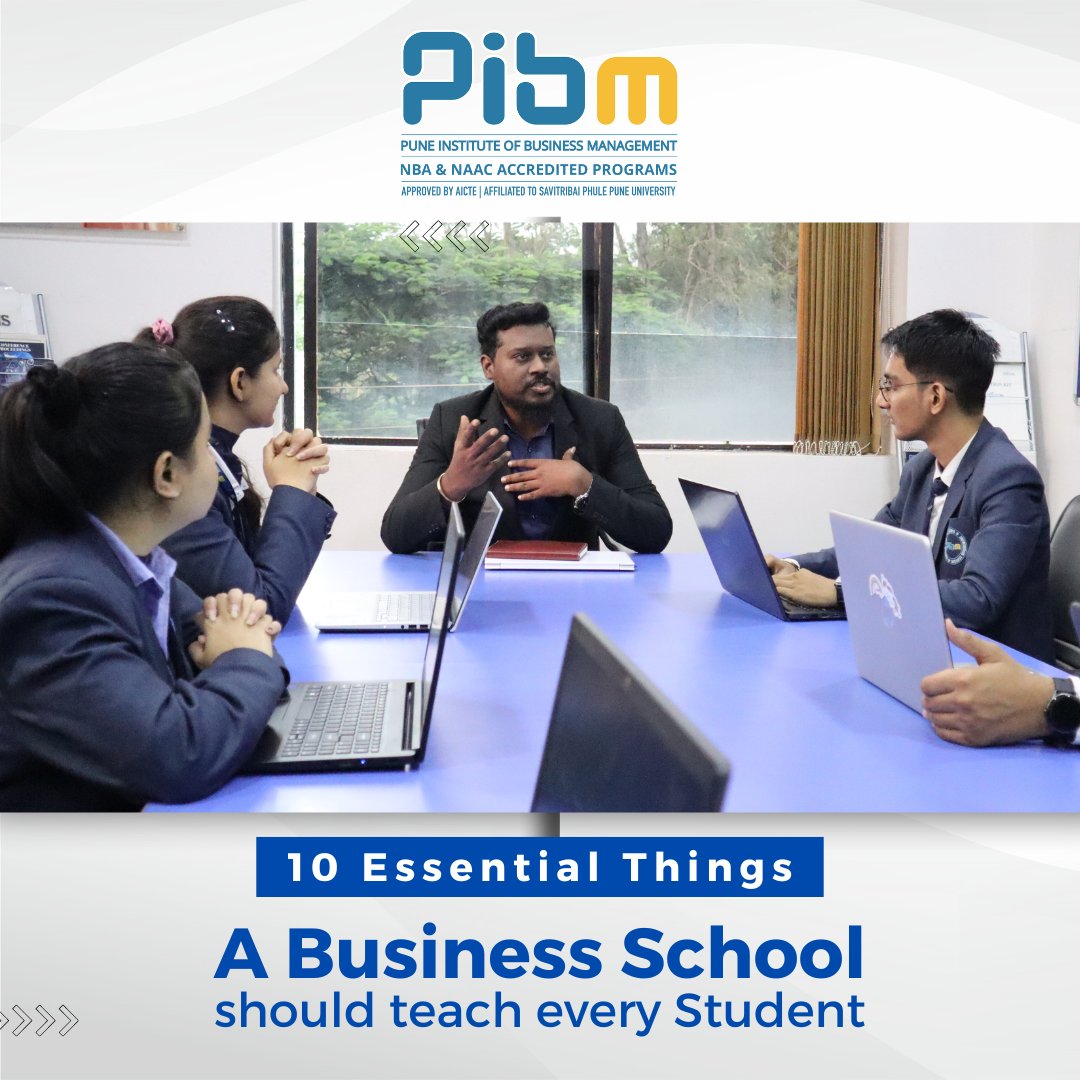 PunePIBM's tweet photo. Check out this link to learn the 10 essential things every #BusinessSchool should teach their students who are aspiring to be the future #business leaders:

https://t.co/sHjeJFPbwX

#PIBMPune #MBA #PGDM #MBAcourses #PGDMcourses #ManagementStudies #HR #Finance #Marketing #FinTech https://t.co/7hrarA1yNp