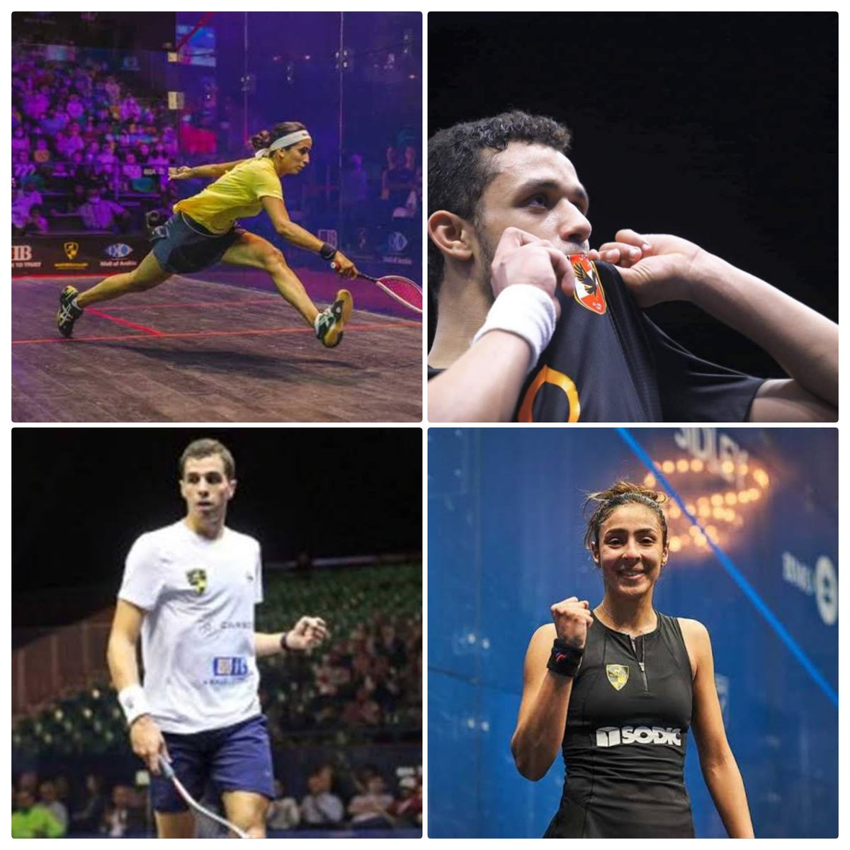 4 مصريين يتأهلون لنصف نهائى بطولة العالم للاسكواش فى شيكاغو 
تأهل الرباعي المصري، مصطفى عسل، لاعب النادي الأهلي، وثلاثي وادي دجلة، علي فرج، نوران جوهر وهانيا الحمامي، إلى الدور نصف النهائي ببطولة العالم للاسكواش المقامة حاليا فى شيكاغو حتى 12 مايو