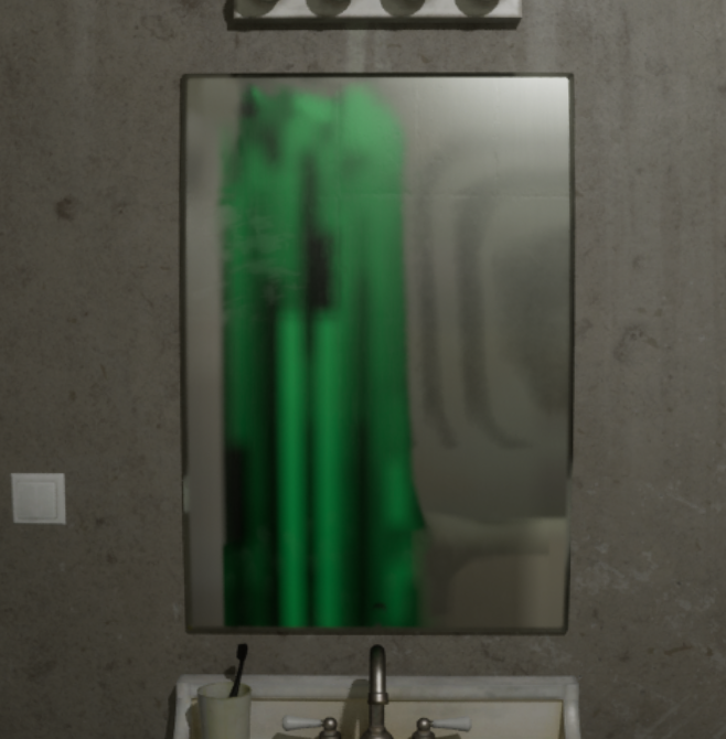 CodeLelou's tweet photo. ホラーゲームあるある
プレイヤーが鏡に映らない
UE5.1時点のLumen反射では、グラボがレイトレ未対応だと主人公が鏡に映らない(もちろんレイトレ対応でも主人公のボディが透明だと映らない)。
リアルだと百均でも鏡は買えるけど、ゲーム内の鏡はお高い。
#TPRemake #UE5 #Lumen #Reflection https://t.co/7a08BNvZHo