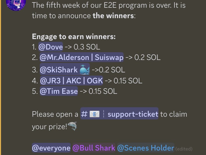 Gm everyone!☀️

Another week of E2E has come to an end. Congratulations winners! 
#Solana #NFT #SolanaCommunity