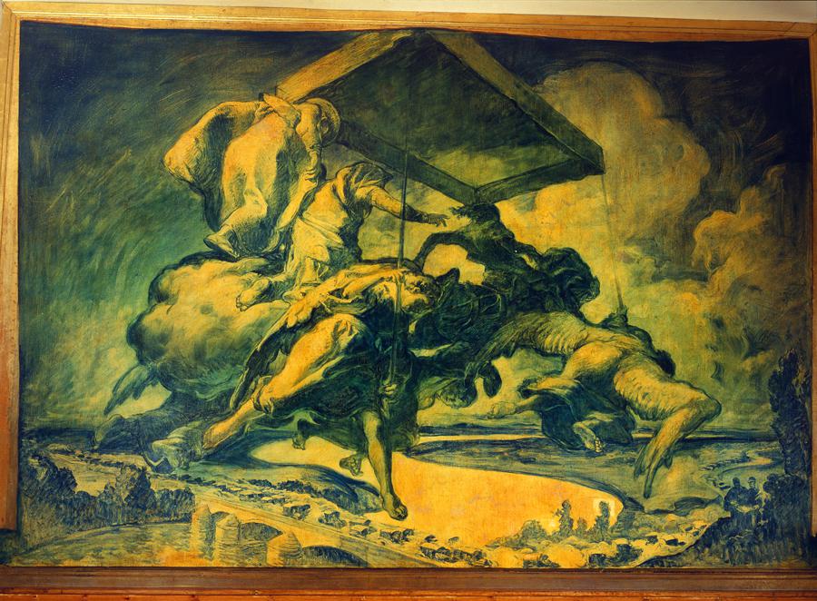 🇪🇺 Avui celebrem el Dia d'Europa i viatgem a través dels murals que Josep Maria Sert va fer amb motiu de la Gran Guerra. Estan ubicats al Museu de Maricel
📌 ‘El miracle de Santa Genoveva’ (1916), pintura a l'oli sobre tela, 296 x 438 cm
#DiadEuropa #DiaDeEuropa