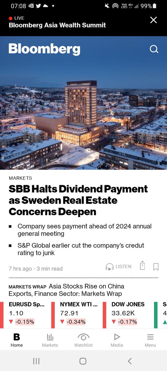 Inte ofta Sverige får löpsedeln på Bloomberg...