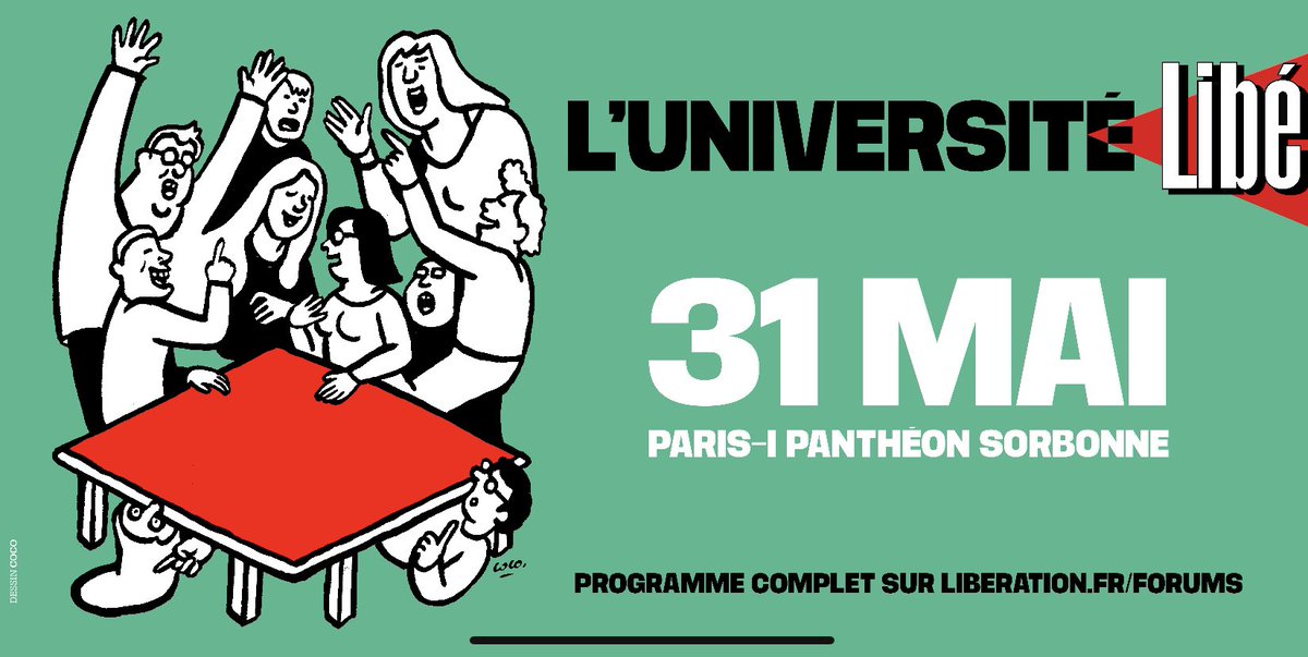 yoannduval's tweet image. ✨31 mai : @Libe fait son université en partenariat avec @SorbonneParis1. Climat, énergie, laïcité, genre, pauvreté, féminisme, travail, voici les thèmes au programme du jour de l'«Université Libé». 
👉 Programme : liberation.fr/forums/31-mai-…

👉 Billetterie : eventbrite.fr/e/billets-luni…