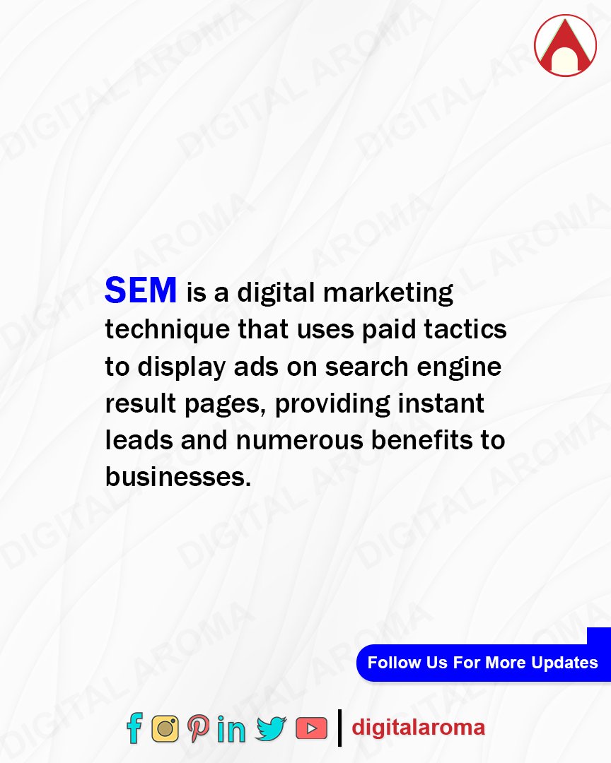 SEM or Search Engine Marketing helps while struggling to drive traffic to a website and getting leads for the business? bit.ly/3pgYfUt

#SEM #SearchEngineMarketing #PPC #PayPerClick #DigitalMarketing #OnlineMarketing #GoogleAdWords #KeywordResearch #BusinessGrowth