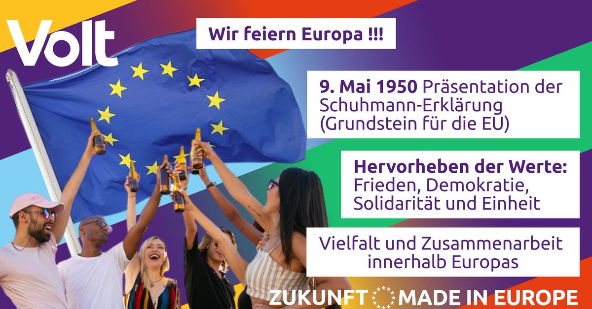 Es ist #Europatag 🇪🇺💜 Tag zum Feiern und es gibt viele Gründe hierzu. Volt Ruhr hat auf seinem Instagram Account gute Punkte angemerkt in seiner Story  
instagram.com/p/CsApWKEoyEz/… Lohnt sich was das #Ruhrparlament mit #Europa zu tun hat