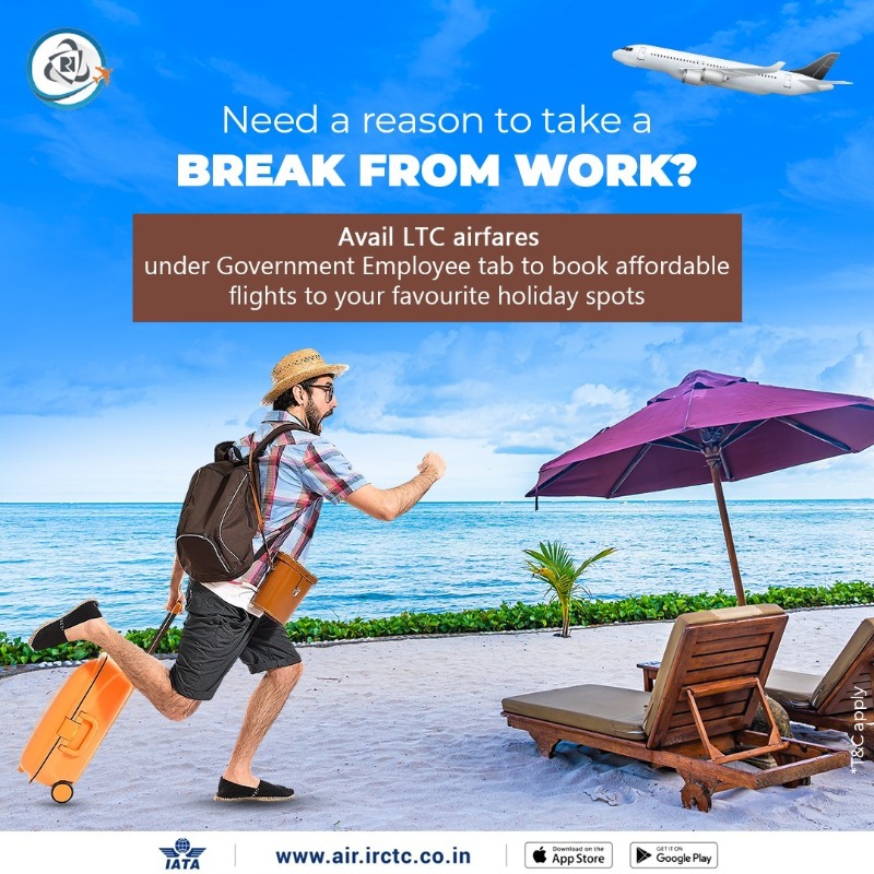 IRCTCofficial's tweet photo. Take a well-deserved #break from work and visit your favourite #holidayspots. If you are a government official, you can avail of #LTCfares on #IRCTCAir. Visit https://t.co/fLKvfBMuK7 or download the #IRCTC #Air app to check #deals, #discounts & #airfare
#azadikirail