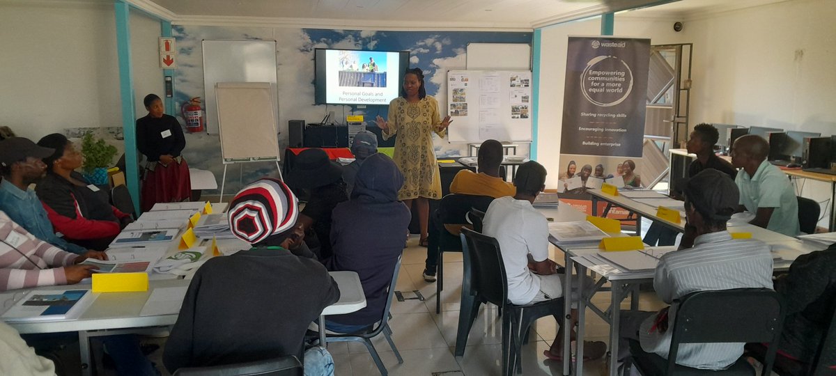 AngelaLudek's tweet photo. @WasteAid #wastepreneur 12-week  training ♻️ Funded by @HuhtamakiGroup  @Wotiftrust #Diepsloot 🇿🇦 incorporates personal aspirations &amp; building confidence to dream 🚀 #YourVoiceCounts #WorldOfWaste #CircularEconomy #Inclusivity https://t.co/n5bzYIL9Q9
