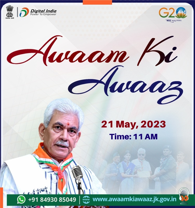 OfficeOfLGJandK's tweet photo. Share your ideas and suggestions for this month's #AwaamKiAwaaz. https://t.co/ahrVdsLNky