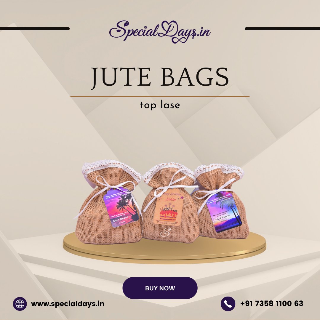 🥰Jute bags are #ecofriendly bags made from #naturaljute fibers that are known for their durability, strength, and versatility💥.
#specialdays.in#jutebags
#ecofriendly#specialdays.in
#ecofriendlyproducts🌿 #nature
#reuseable#zerowaste#ecoliving
#rerturngift#naturebags
#ecommerse
