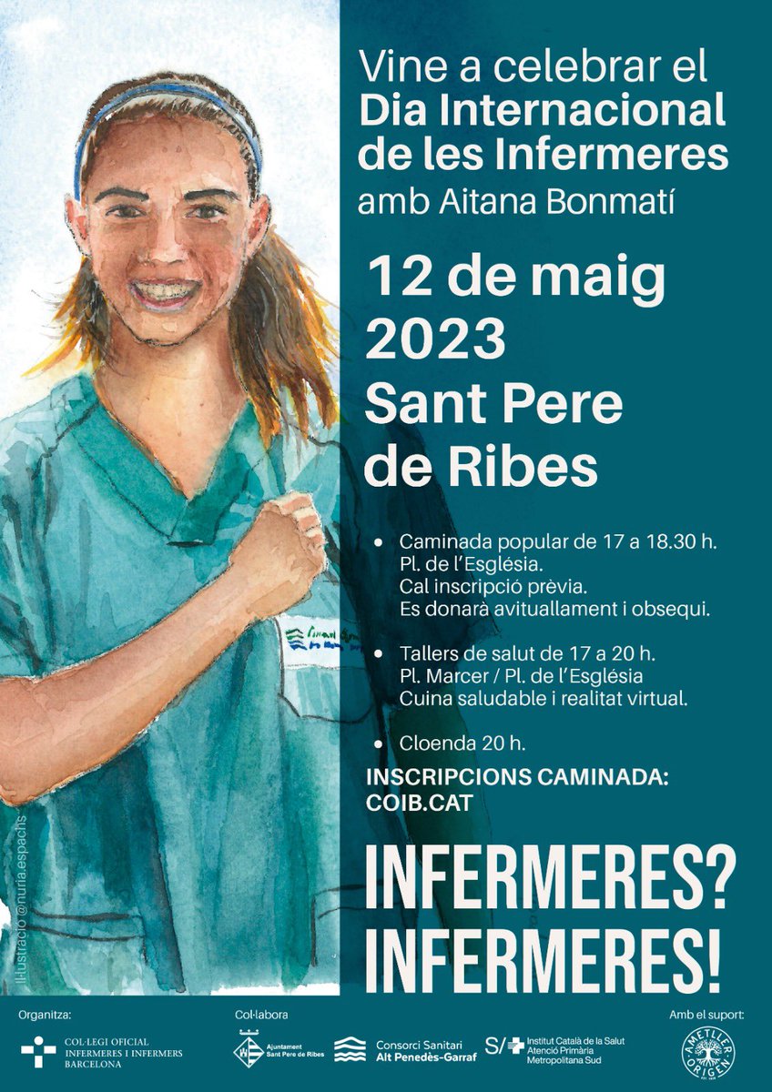 jordi_fblanco's tweet photo. Eps! 👀 Aquest divendres 12 de maig vine a 🚶🏽‍♀️🚶🏻‍♂️ i a gaudir dels tallers saludables amb @coib ➕ @infadimed @icscat ➕ @csapg_ a @santperederibes per celebrar el Día Internacional de les Infermeres #APMetroSud https://t.co/oT0GejzfSX