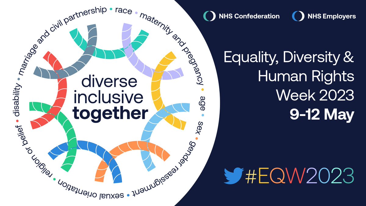 Equality, Diversity & Human Rights Week #EQW2023 follow 👇🏽 @NHSConfed @NHSEmployers #DiverseInclusiveTogether