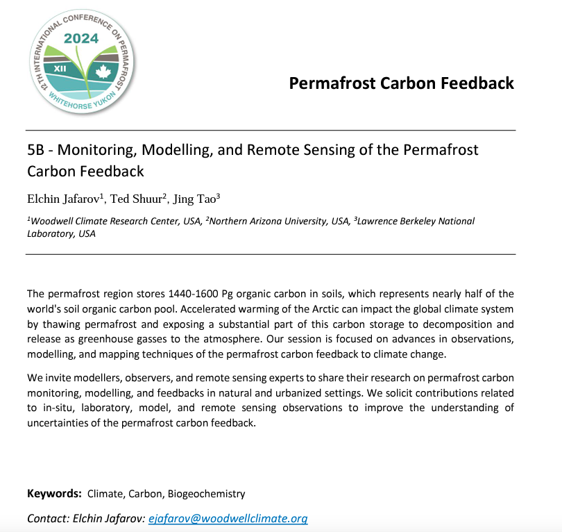 The abstract deadline for #ICOP2024 is May 15th (next Monday)! Please consider submitting your abstract to our session “5B - Monitoring, Modelling, and Remote Sensing of the Permafrost Carbon Feedback” via bit.ly/ICOP2024.
(The ICOP2024 will be held in June 2024, Canada)