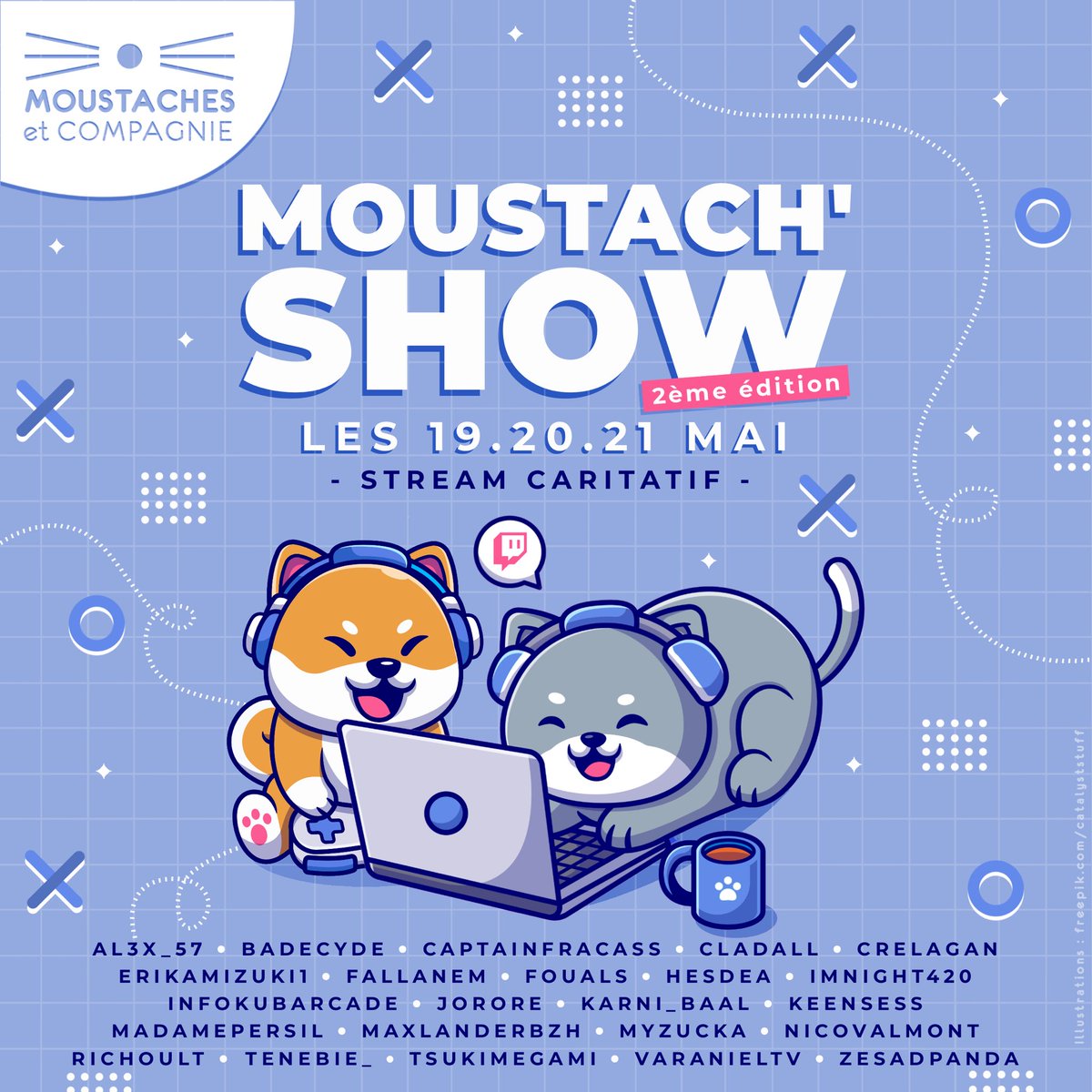 Maxlanderfr's tweet photo. Hey Les amis!

C’est bientôt le #moustachshow !

N’oubliez pas de follow @MoustachShow et de me follow sur https://t.co/7epElaody6 pour suivre l’événement chez moi. 

Et lâchez vos follows chez tous les autres streamers!!! On a besoin de vous!

Rt apprécié 😻 https://t.co/X38E3he4kf