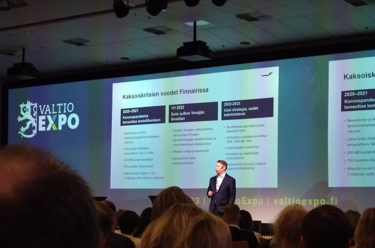 Topi Manner avaamassa Finnairin kriisijohtamista: yhteinen tilannekuva, avoin viestintä ja luottamus