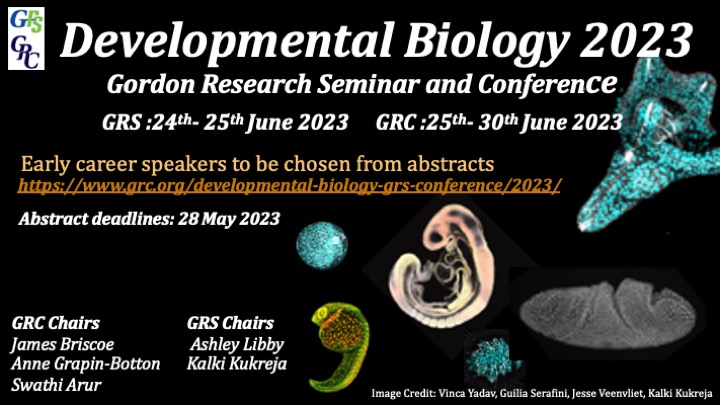 Deadline approaching! Developmental Biology Gordon Conference June 25 - 30, Mount Holyoke College, MA Applications considered for talks until May 21, 2023: grc.org/developmental-… Financial support available for trainees to attend