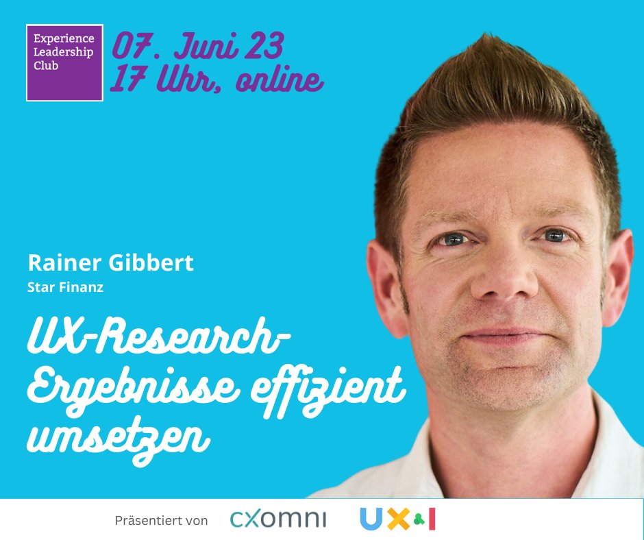 Wie Du dafür sorgst, dass Erkenntnisse aus dem UX-Research effizient umgesetzt werden 👉  Das erfährst Du am 07. Juni um 17 Uhr im Experience Campfire mit Rainer Gibbert von Star Finanz. Sei kostenfrei &amp; online dabei 👉 user-experience-blog.de/veranstaltung/…