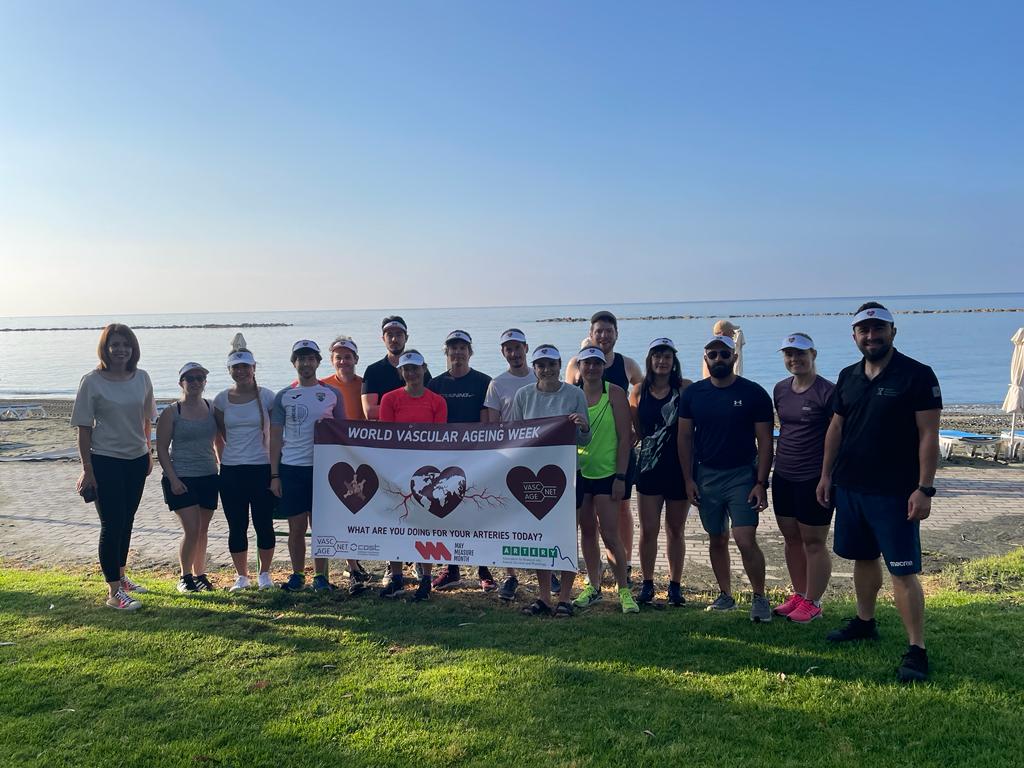 What are you doing for your arteries today? The <a href="/VascAgeNet/">VascAgeNet</a> <a href="/COSTprogramme/">COST</a>  training school attendees have been for a run around Limassol ahead of another great day of learning and networking. #vascularage23 #arteryawareness23 #running #exercise