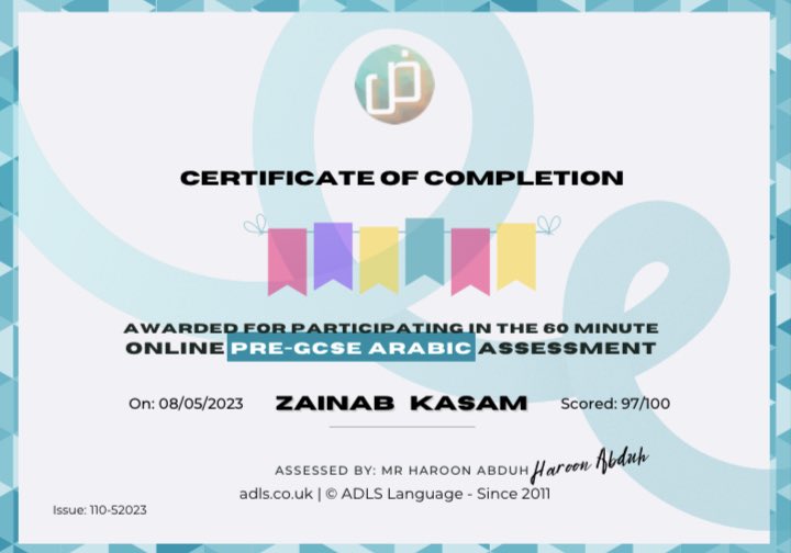 GCSEArabicTutor's tweet image. Congratulations Zainab 🎉 on your assessment yesterday. adls.co.uk/may-pre-gcse-a… #gcsearabicexaminer #gcsearabictutor #arabictutor