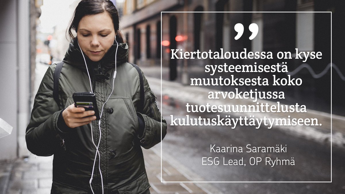 OP_Pohjola's tweet photo. Kiertotalouden edistäminen on tärkeässä roolissa ilmasto- ja luontotavoitteiden saavuttamisessa.

"Kiertotalous voi tuoda suomalaisille yrityksille uusia mahdollisuuksia, mutta petrattavaakin löytyy", kirjoittaa ESG Lead @ksaramaki OP Mediassa: https://t.co/nF1b5o4LuF #kiertotalous