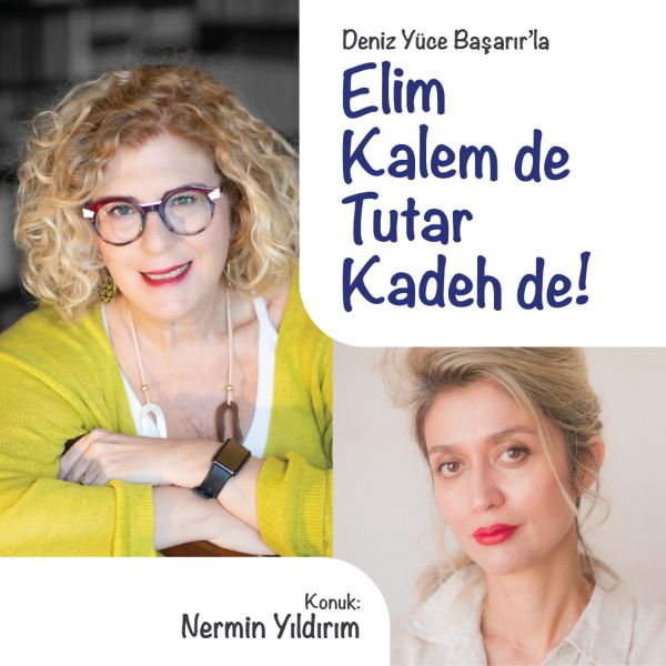 Deniz Yüce Başarır’ın yeni podcast serisi “Elim Kalem de Tutar Kadeh de”nin ilk bölüm konuğu Nermin Yıldırım @ustaviskici @hep_kitap edebiyathaber.net/deniz-yuce-bas…