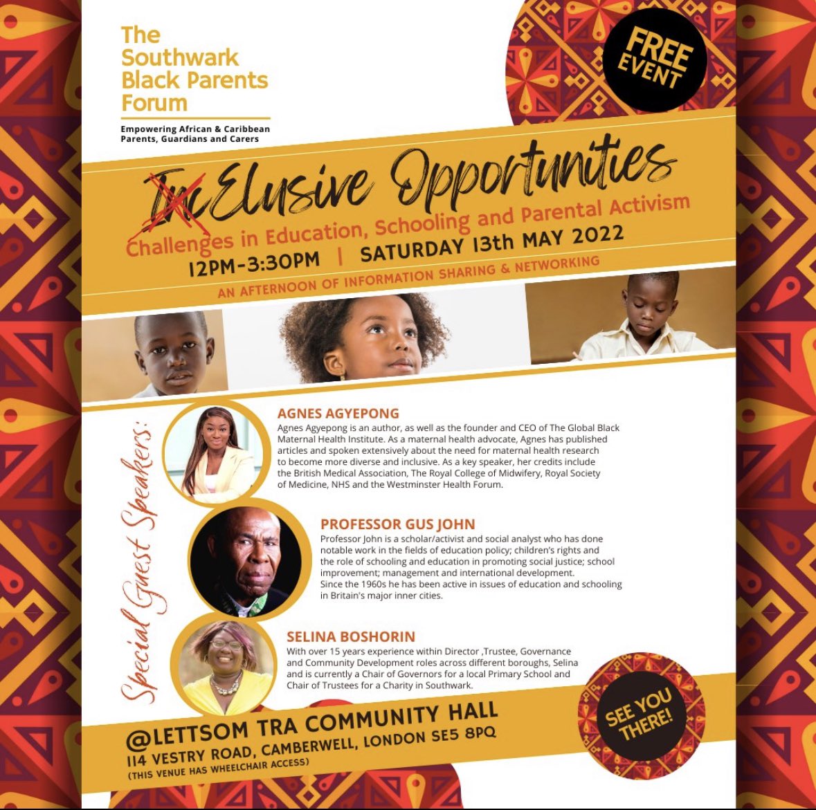 Agnes Agyepong (@agnes_agyepong) on Twitter photo Super excited join <a href="/BPF_Southwark/">Southwark Black Parents Forum</a> as a panellist this Saturday talking about our <a href="/global_bmh/">Global Black Maternal Health</a> Project NextGen B <a href="/ImpUrbanHealth/">Impact on Urban Health</a> & speaking with the community in S.London about their experiences of accessing SEND support
Come an join us ➡️ bit.ly/SBPF130523 Super excited join <a href="/BPF_Southwark/">Southwark Black Parents Forum</a> as a panellist this Saturday talking about our <a href="/global_bmh/">Global Black Maternal Health</a> Project NextGen B <a href="/ImpUrbanHealth/">Impact on Urban Health</a> & speaking with the community in S.London about their experiences of accessing SEND support
Come an join us ➡️ bit.ly/SBPF130523