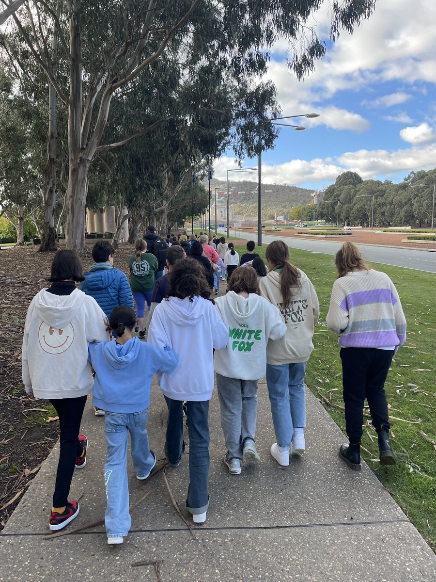 StDomsCE's tweet photo. Making our way up ANZAC Parade https://t.co/XsT6RCMCtg