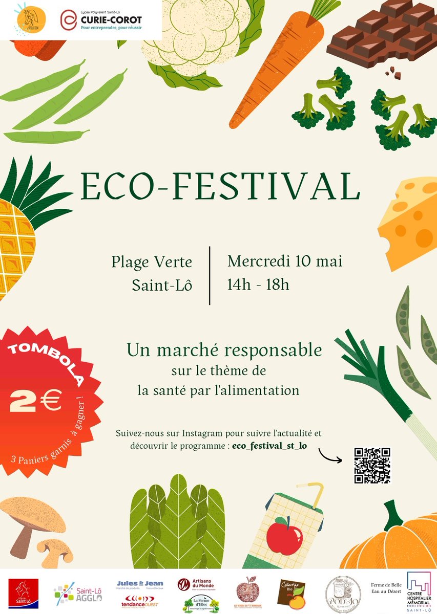 Ce mercredi, plage verte de SAINT-LÔ, venez nombreux au marché de l'eco-festival.