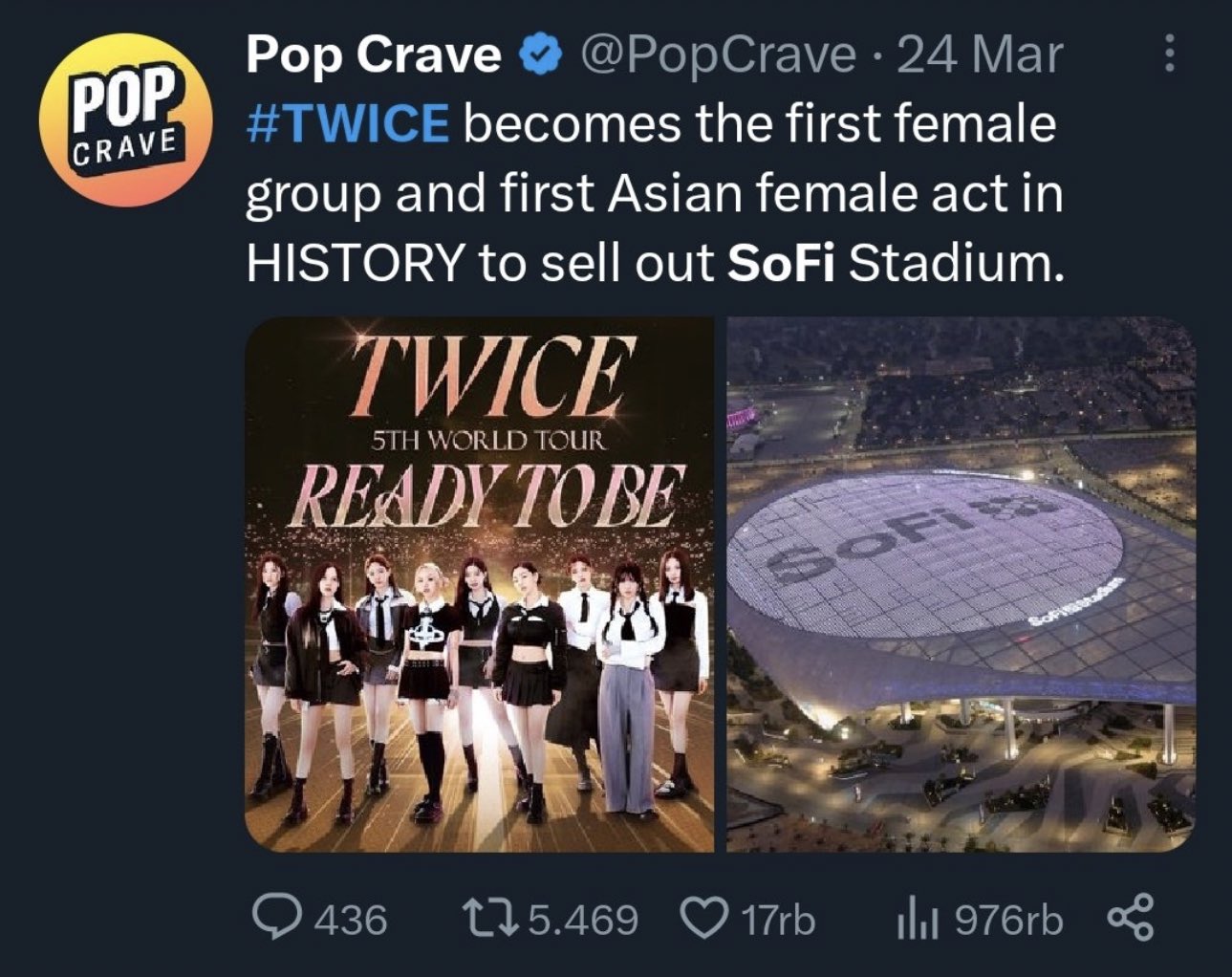 TWICE becomes the first K-Pop girl group to sell out a stadium